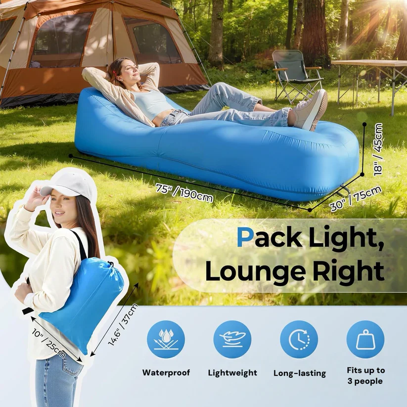 AeroLounge Go – Compact Pump-Free Inflatable Lounger - Image 6