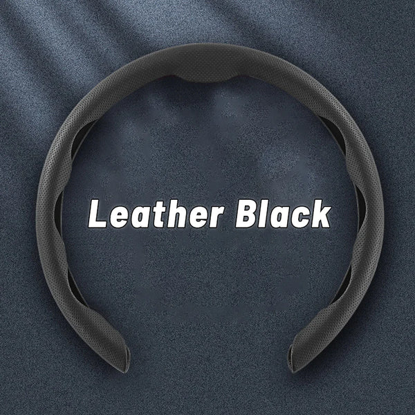 Nexi Customized Car Logo Breathable Ultra-thin 5D Leather & Carbon Car Steering Wheel Cover Universal Fit - Image 3
