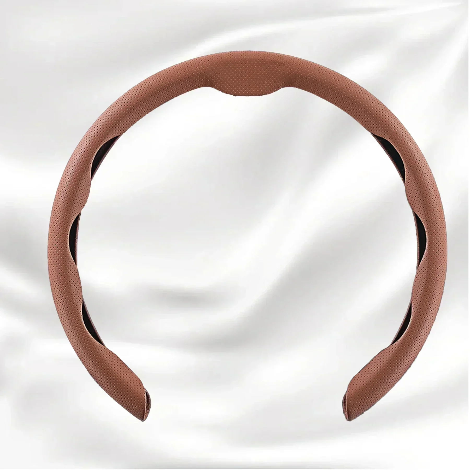 Nexi Customized Car Logo Breathable Ultra-thin 5D Leather & Carbon Car Steering Wheel Cover Universal Fit - Image 6