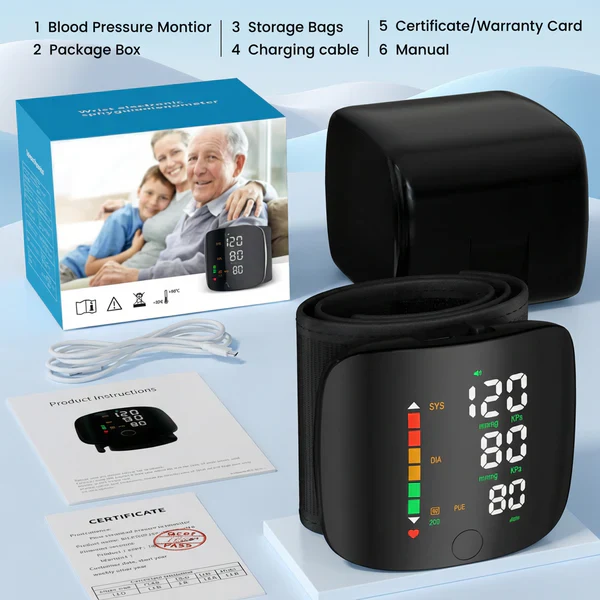 Wrist Blood Pressure Monitor – LED Display, Adjustable, Health Tracking - Image 11